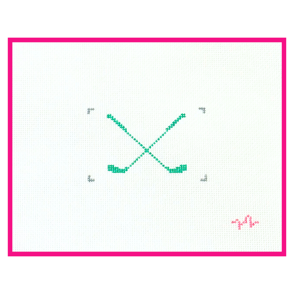 Crossed Golf Clubs Insert