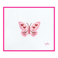 Woven white needlepoint canvas with a hand-painted design