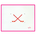 Crossed Ice Hockey Sticks Insert