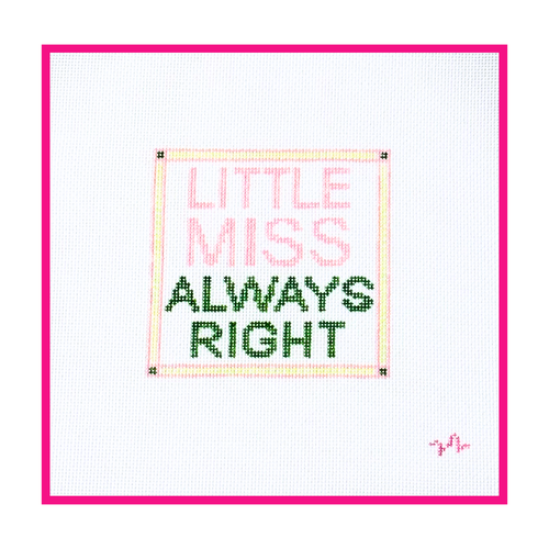 Woven white needlepoint canvas with a hand-painted design