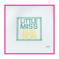 Woven white needlepoint canvas with a hand-painted design