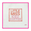 Woven white needlepoint canvas with a hand-painted design