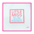 Woven white needlepoint canvas with a hand-painted design